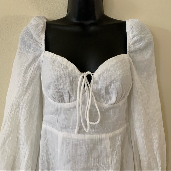 Princess Polly Alena White Long Sleeve Mini Dress - Picture 6 of 14